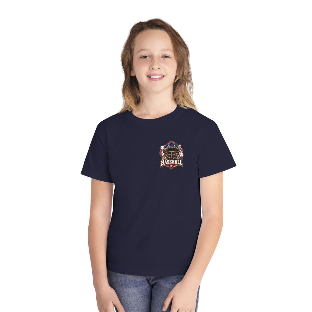 Baseball Catcher Mask Youth Tee — Patriotic Baseball Graphic T‑Shirt  ⚾