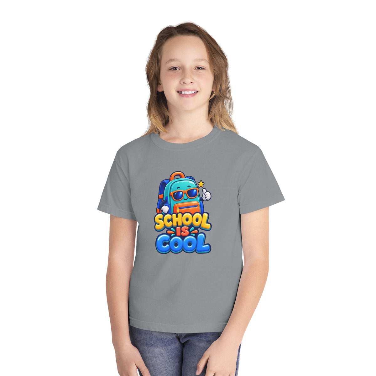 🎒 School Is Cool Backpack Cartoon Kids Tee