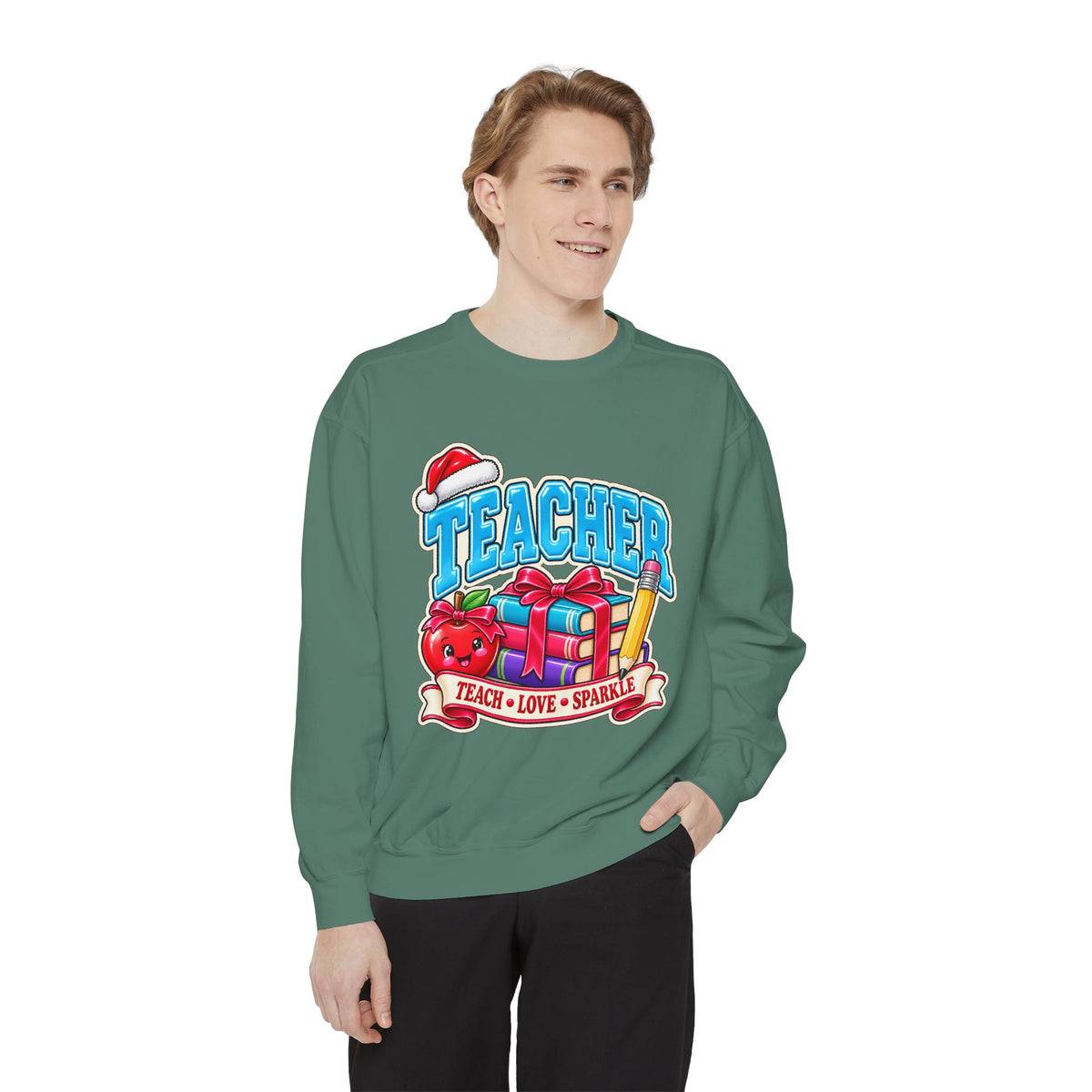 Teach • Love • Sparkle Christmas Teacher Sweatshirt