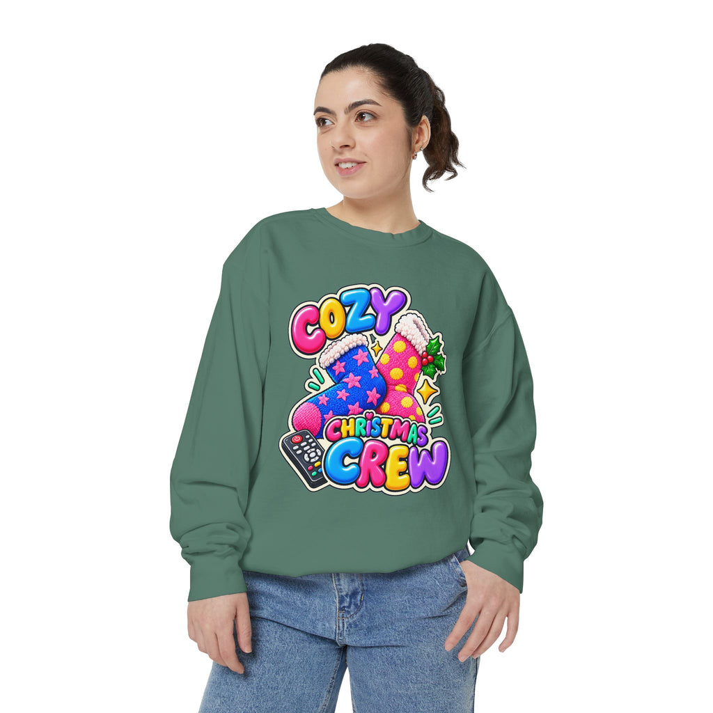 Cozy Christmas Crew Crewneck Sweatshirt 🧦🎄📺