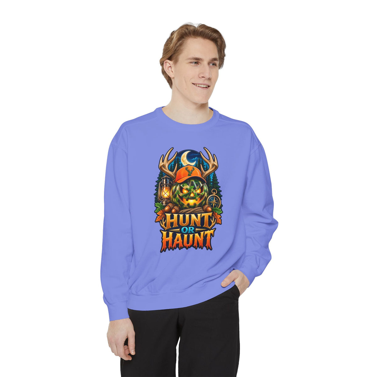 Hunt or Haunt Halloween Sweatshirt 🎃🍂 | Pumpkin Outdoor Crewneck