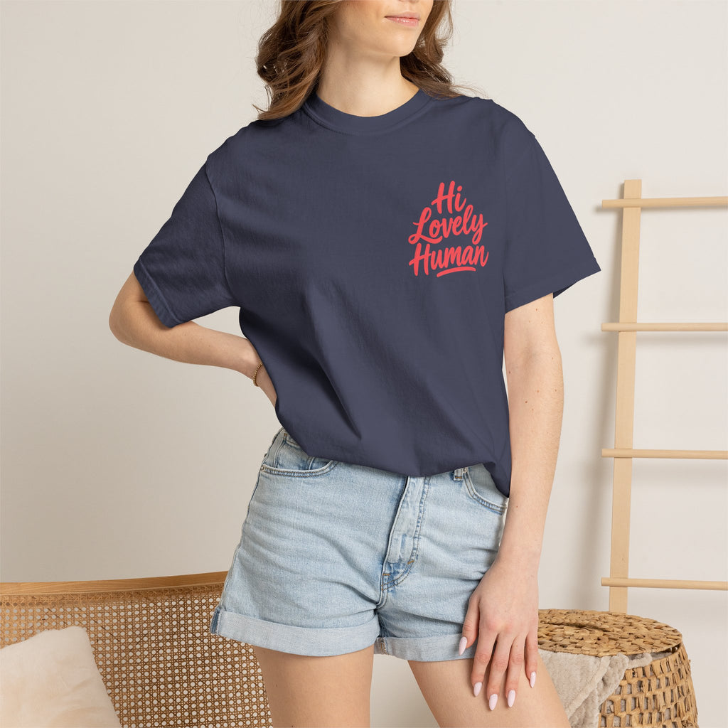 Hi Lovely Human Navy Garment-Dyed Comfort Colors® T-Shirt