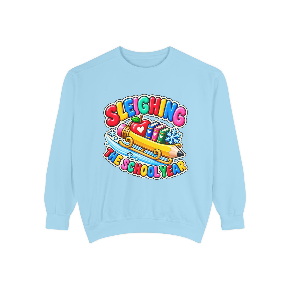 Sleighing the School Year Christmas Sweatshirt 📚🍎❄️