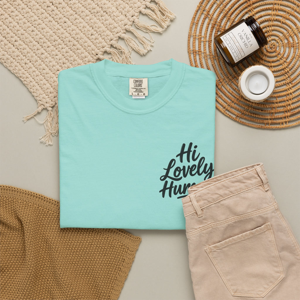 Hi Lovely Human T-Shirt – Positive Message Front & Back Adult Tee