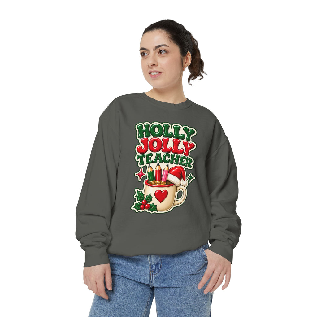 Holly Jolly Teacher Sweatshirt – Christmas Mug Holiday Teacher Gift