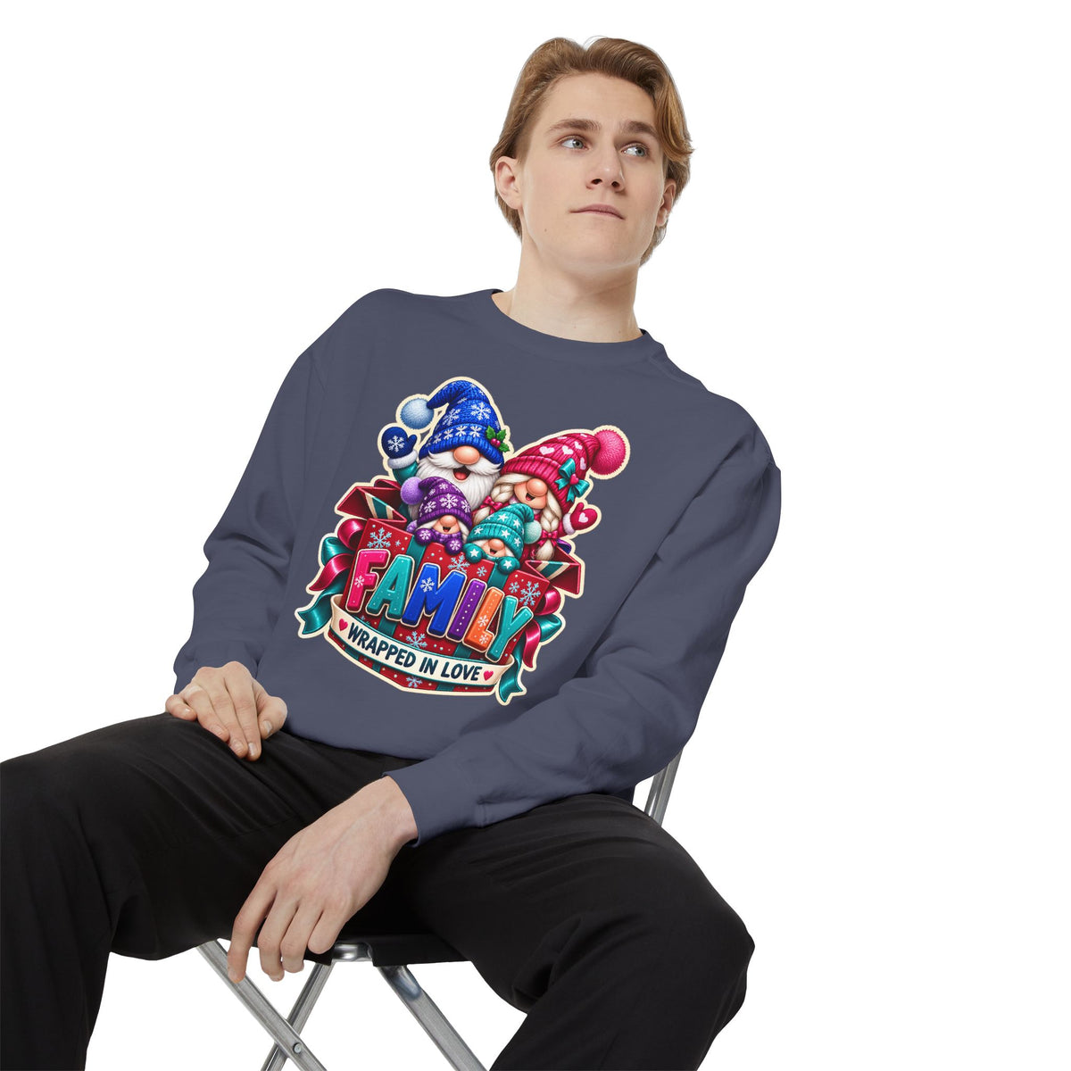 Family Wrapped in Gnome Love Christmas Sweatshirt