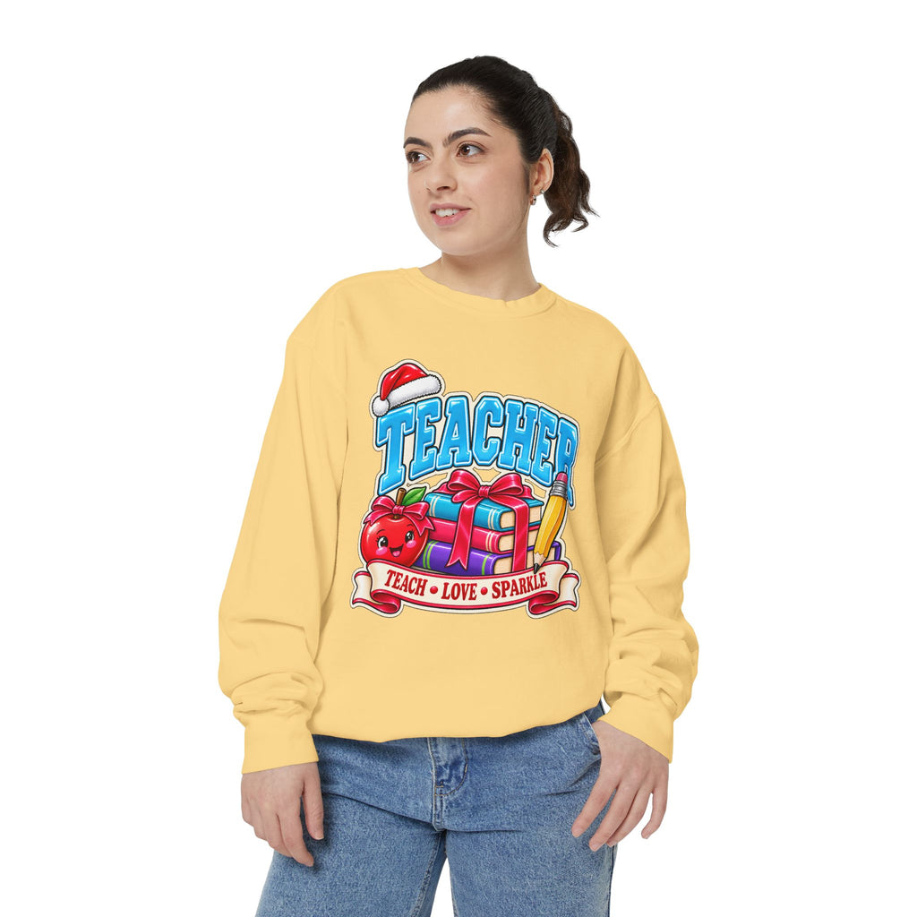 Teach • Love • Sparkle Christmas Teacher Sweatshirt