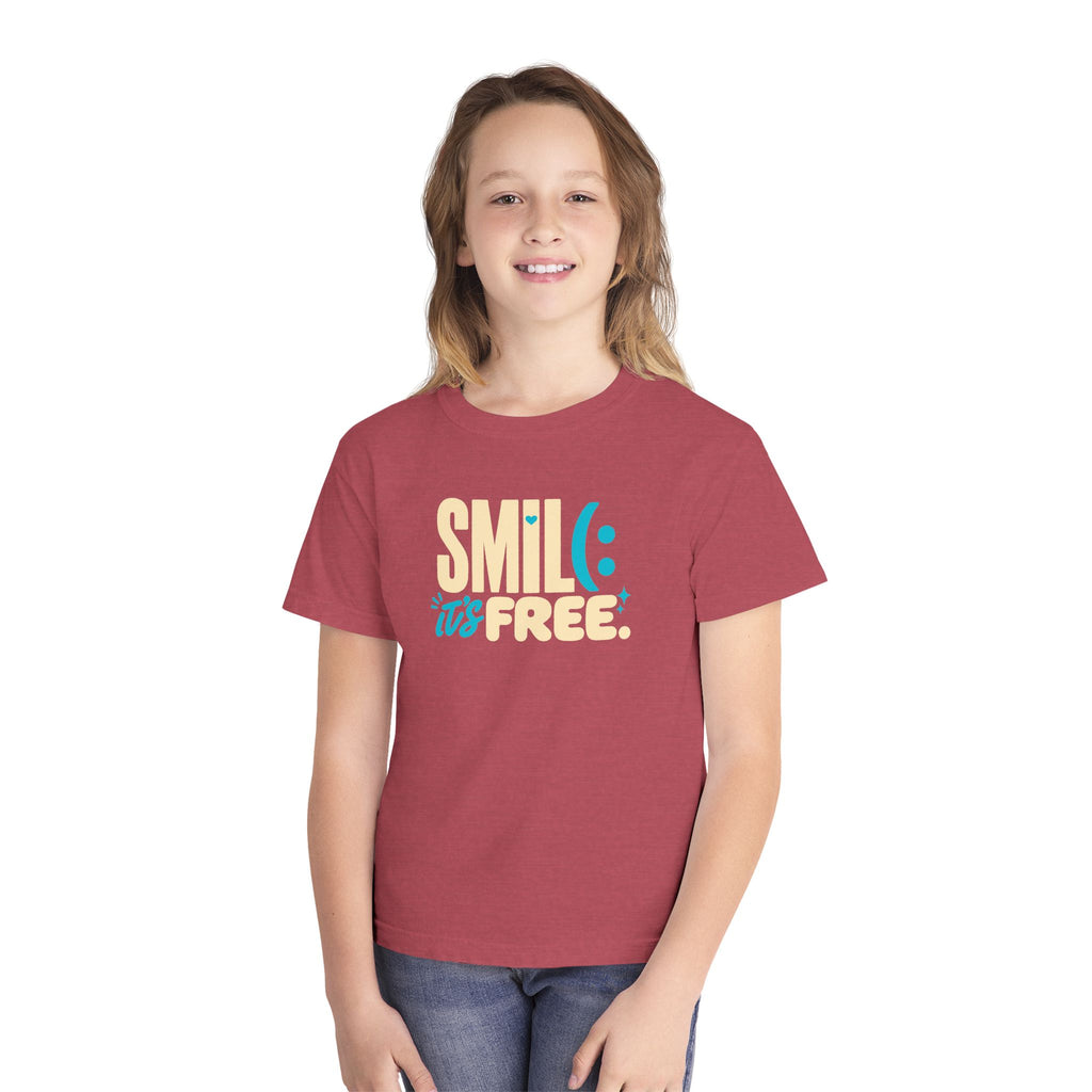 SMILE IT’S FREE! Youth Garment-Dyed Tee
