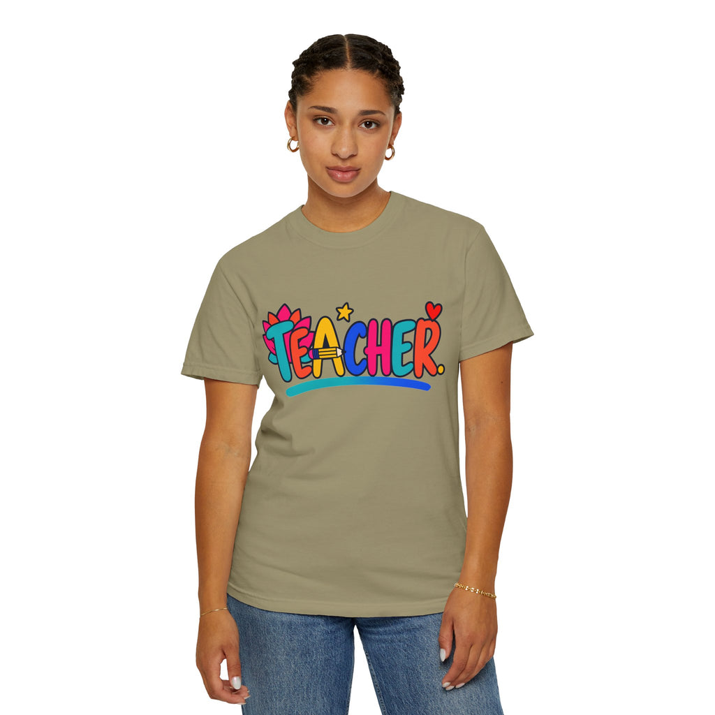 Colorful Teacher Comfort Colors® Heavyweight Tee 🍎✏️