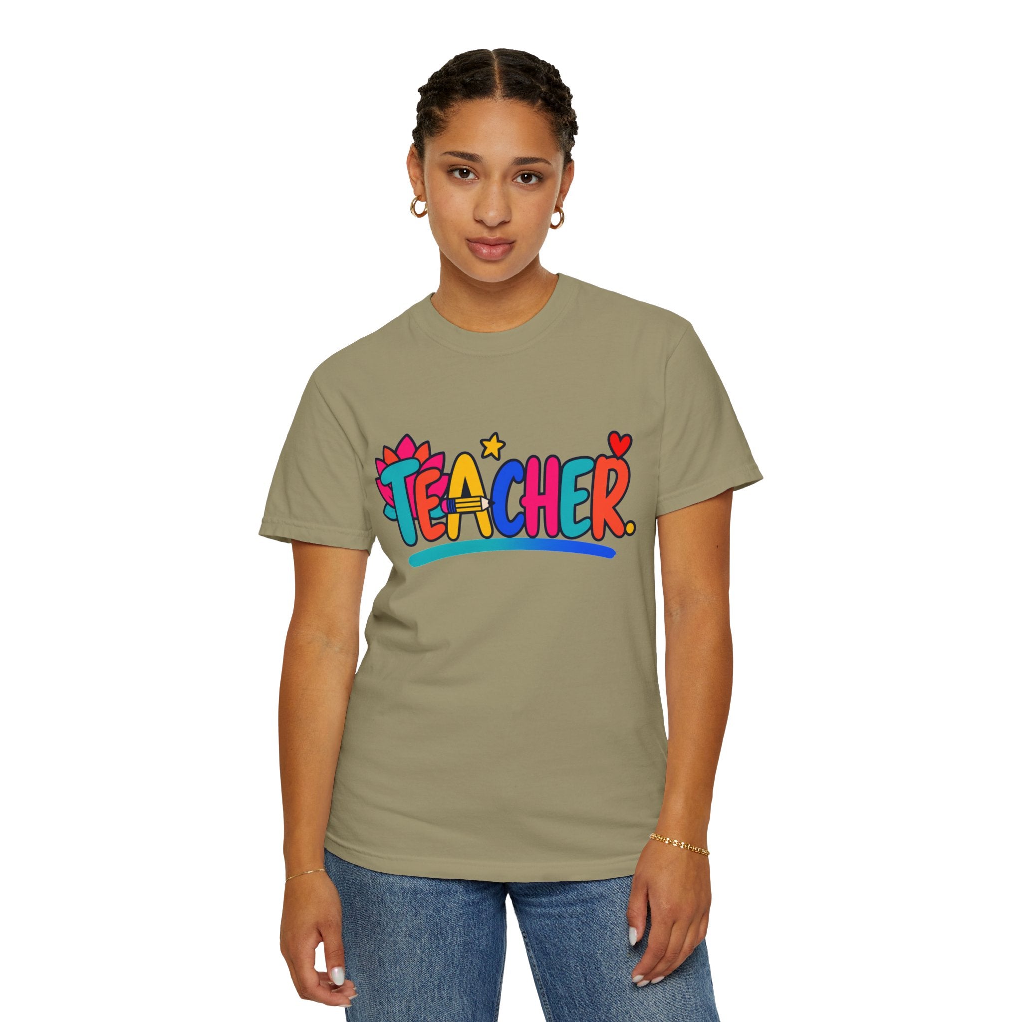 Colorful Teacher Comfort Colors® Heavyweight Tee 🍎✏️