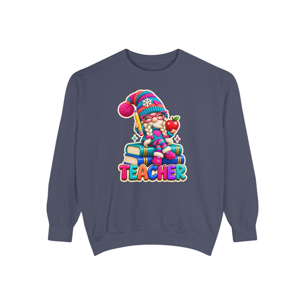 Teacher Gnome Book Lover Holiday Sweatshirt