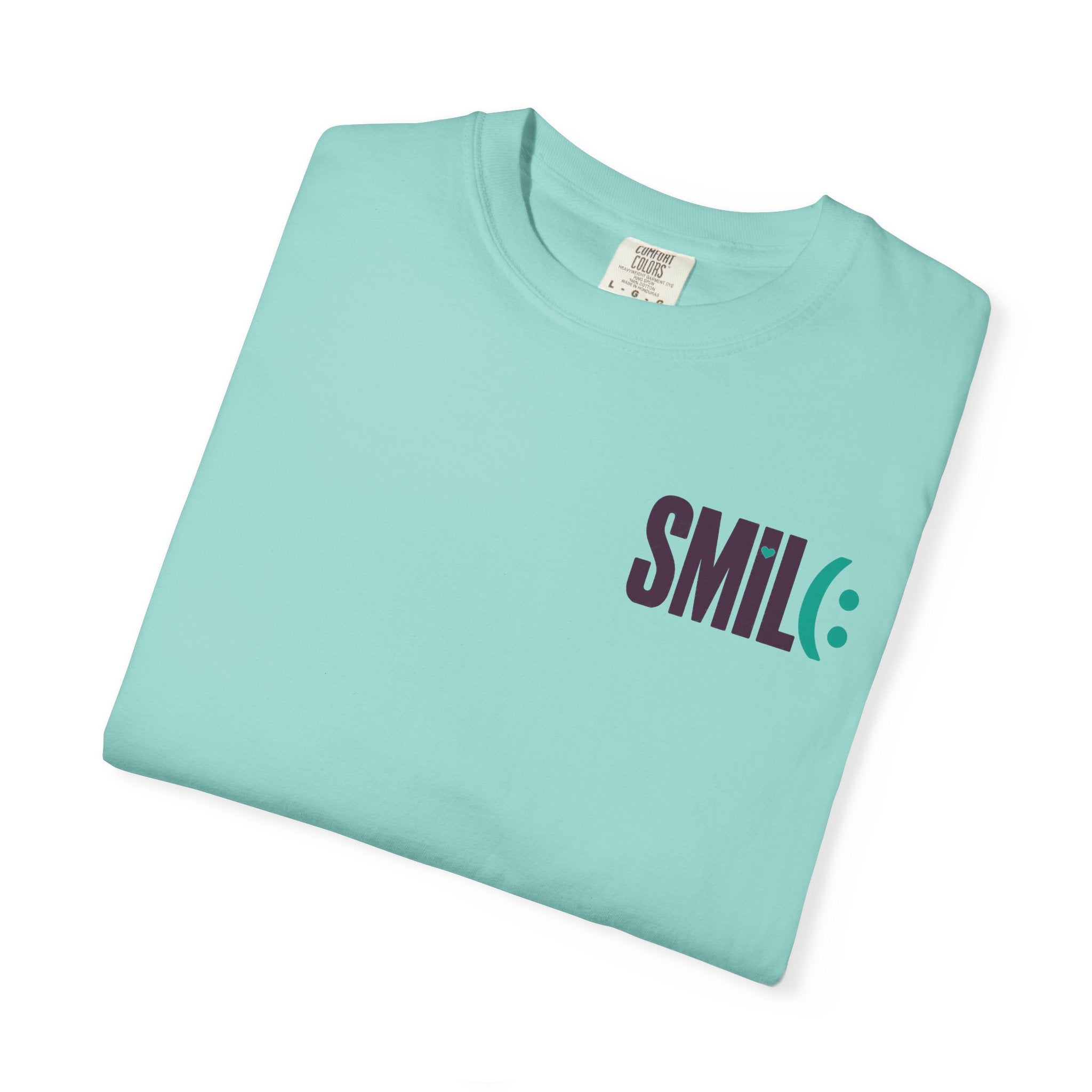 SMIL(: IT’S FREE. Front & Back Garment-Dyed Graphic Tee