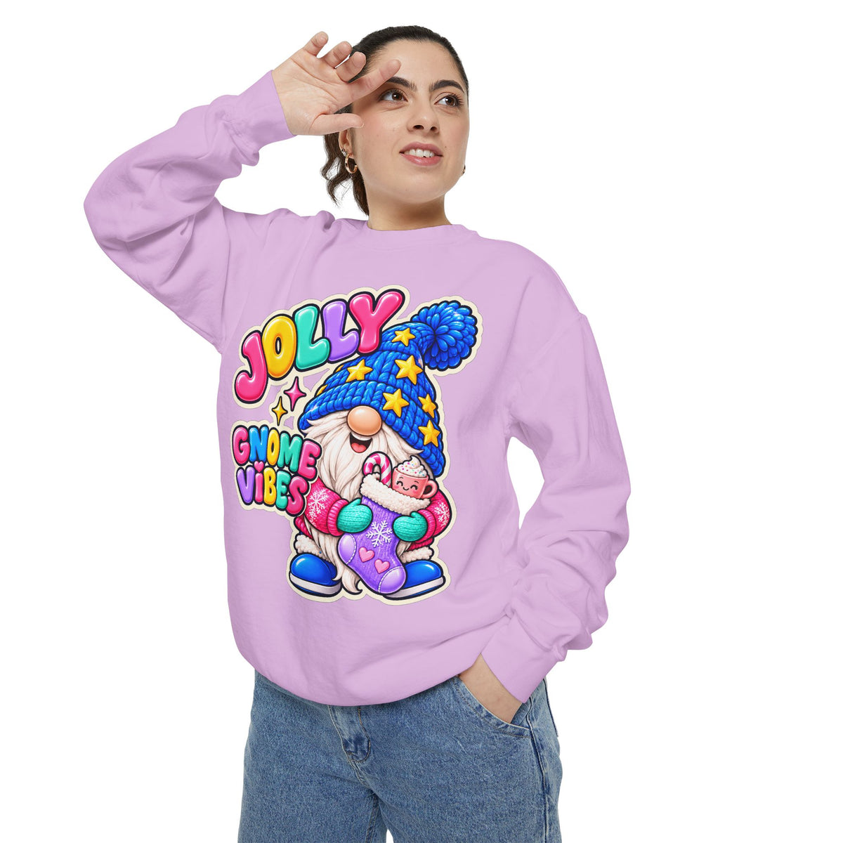 Jolly Gnome Vibes Christmas Sweatshirt
