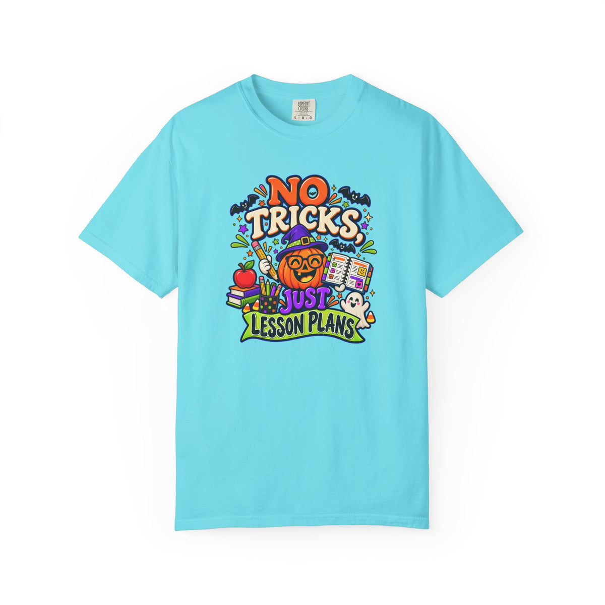 Halloween Teacher T-Shirt - "No Tricks, Just Lesson Plans"