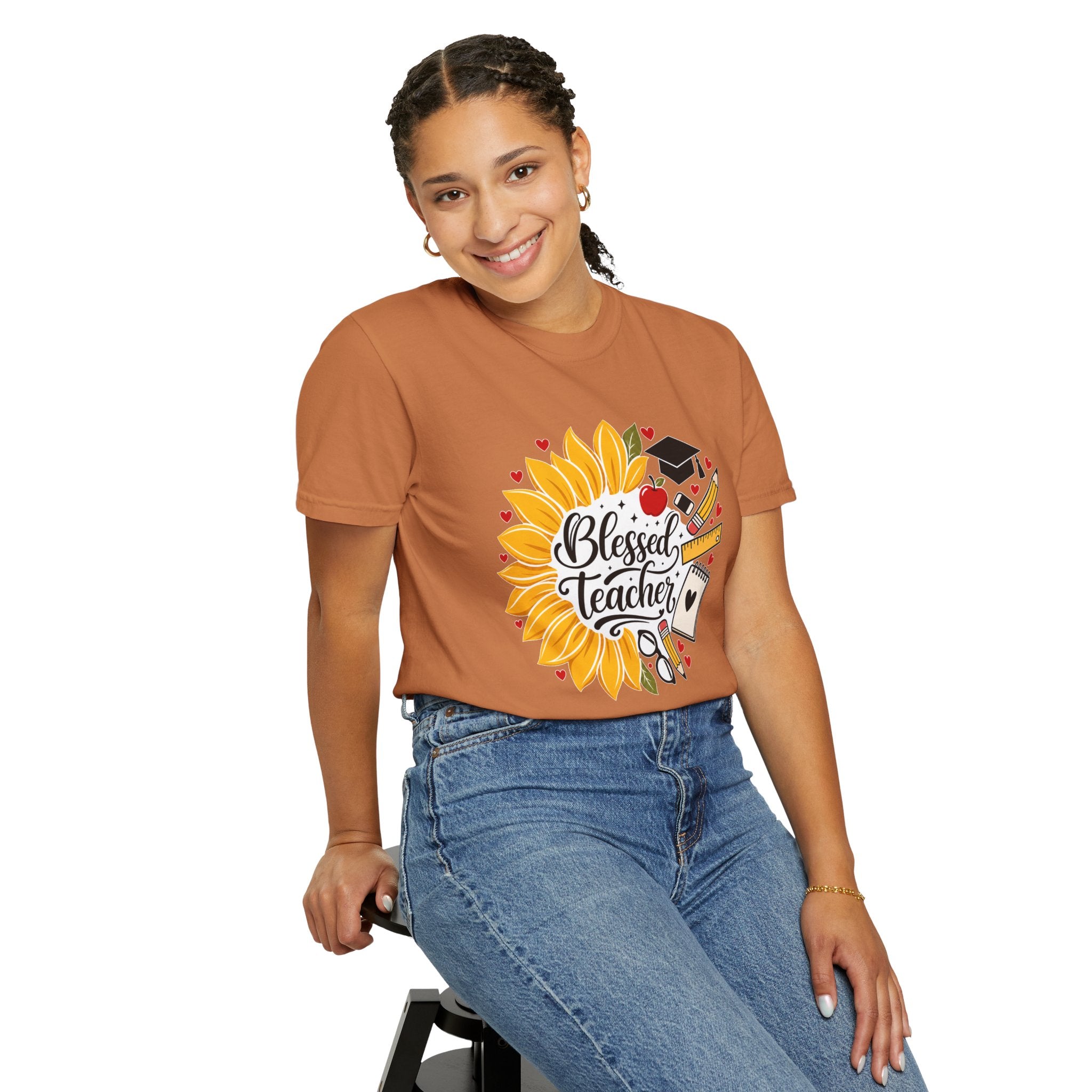 Blessed Teacher Heavyweight Tee 🌻📚✏️