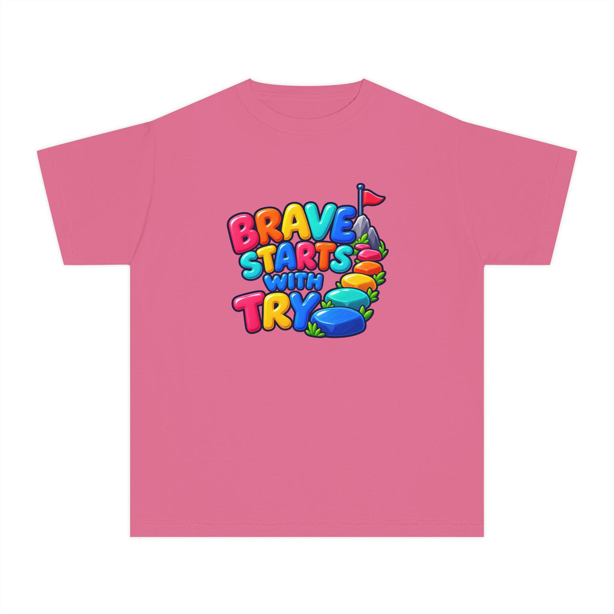 🏔️ Brave Starts With Try Youth Tee