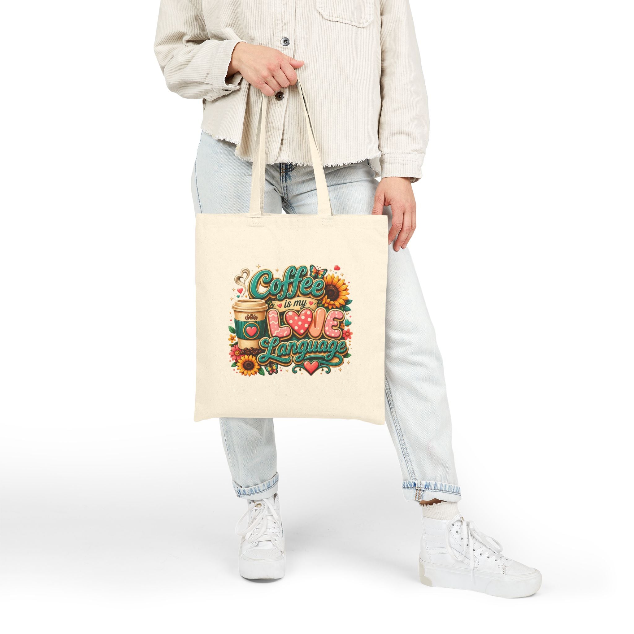Coffee Is My Love Language - Coffee Lover Grocery Canvas Tote