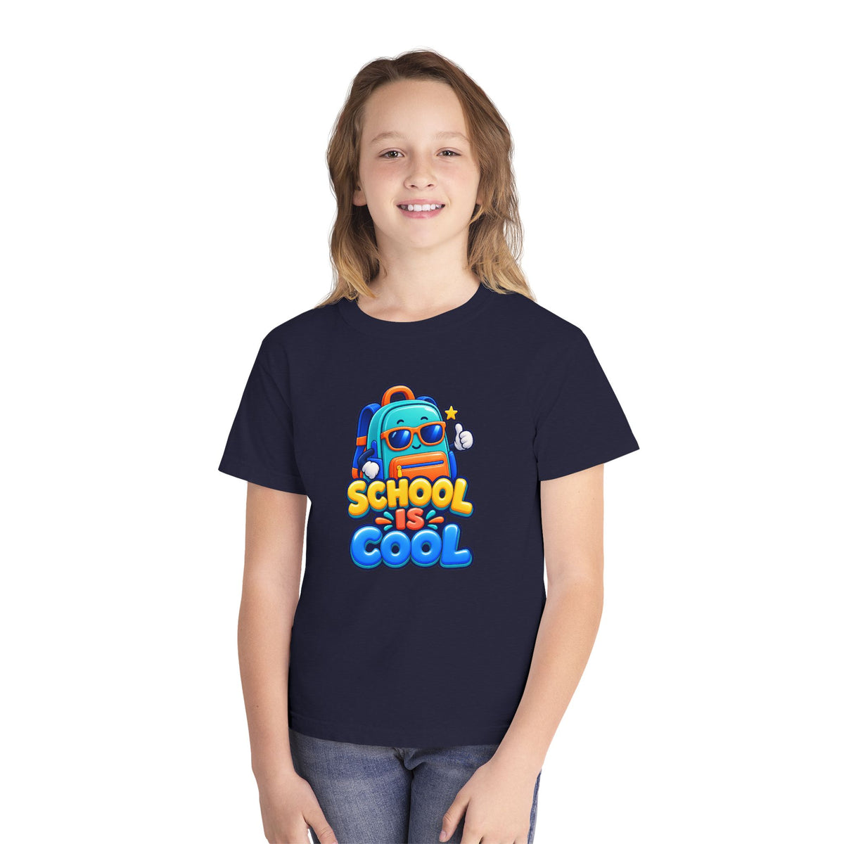 🎒 School Is Cool Backpack Cartoon Kids Tee