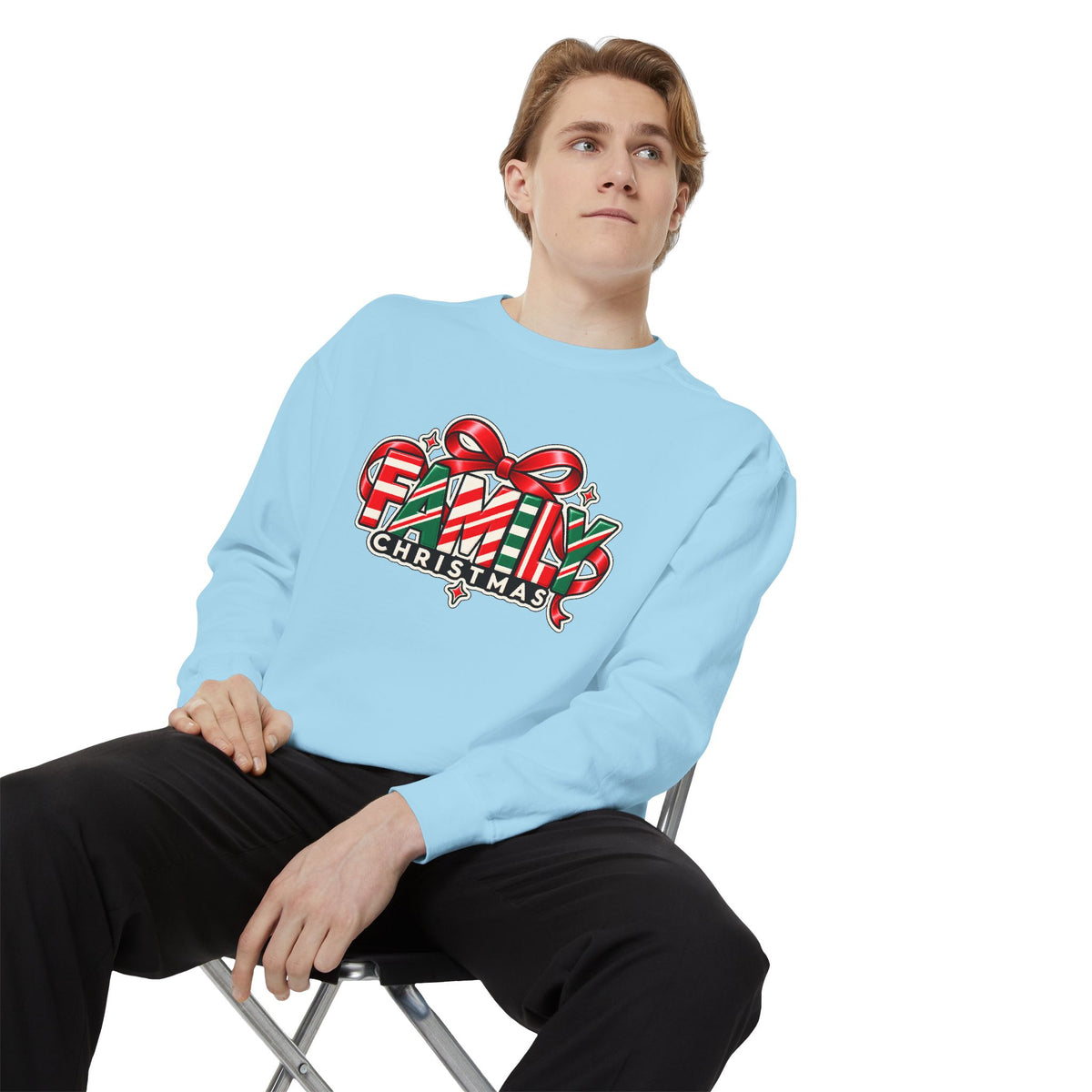 Family Christmas Candy Cane Holiday Sweatshirt