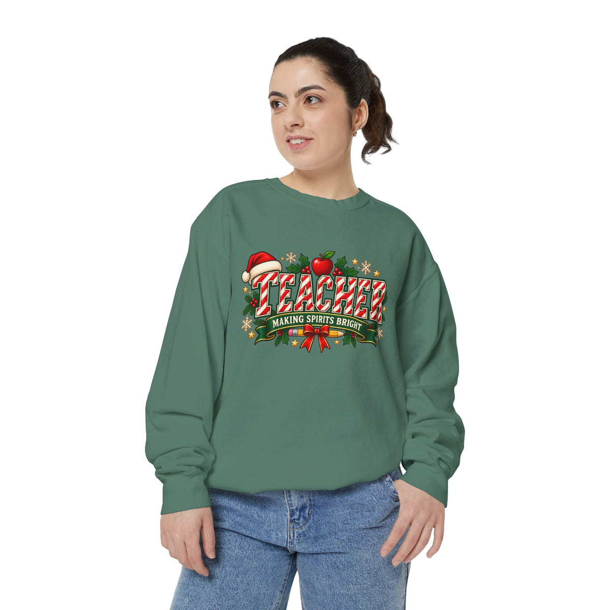 Teacher Making Spirits Bright Christmas Sweatshirt