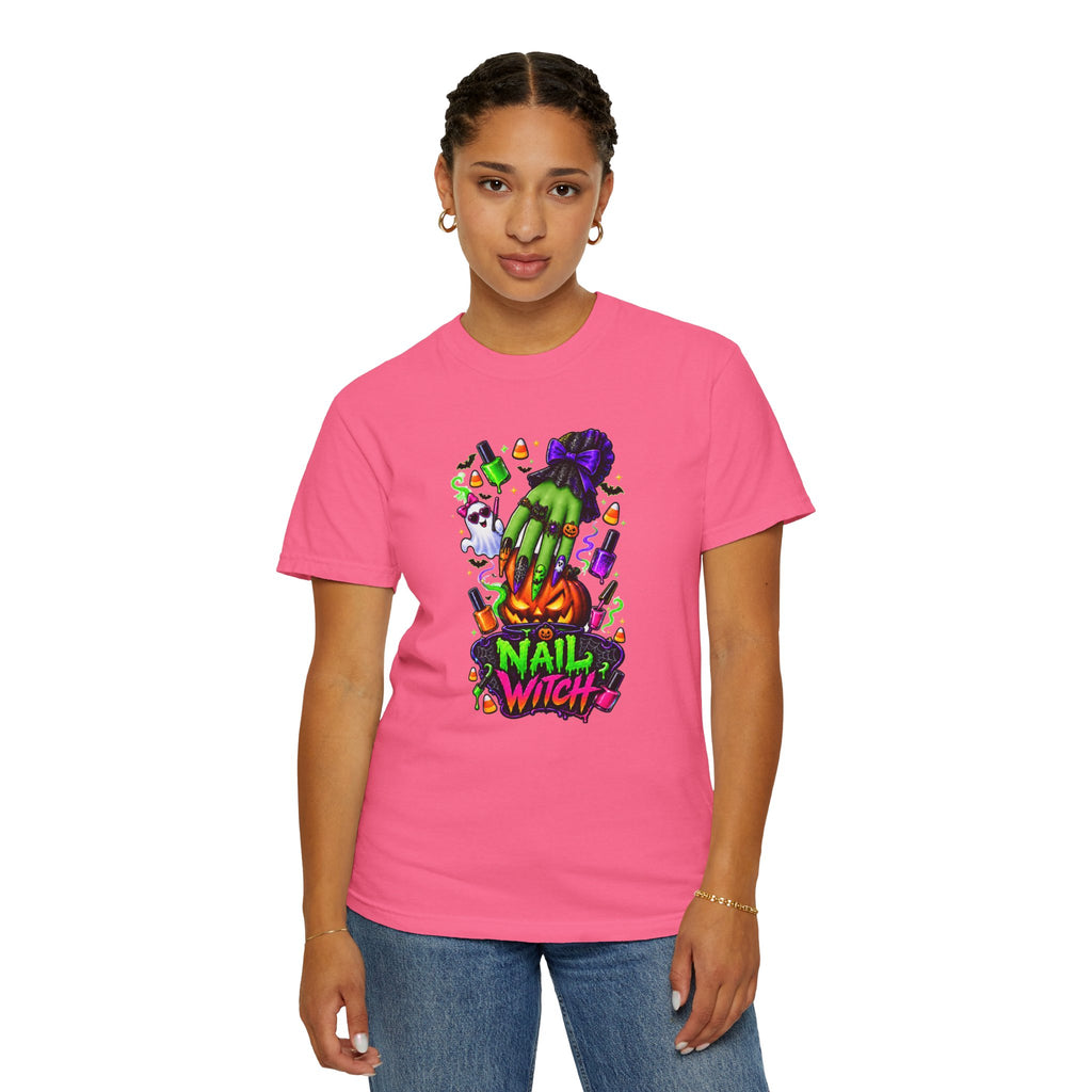 Nail Witch Halloween Tee – Adult Unisex Nail Tech & Beauty Salon Shirt