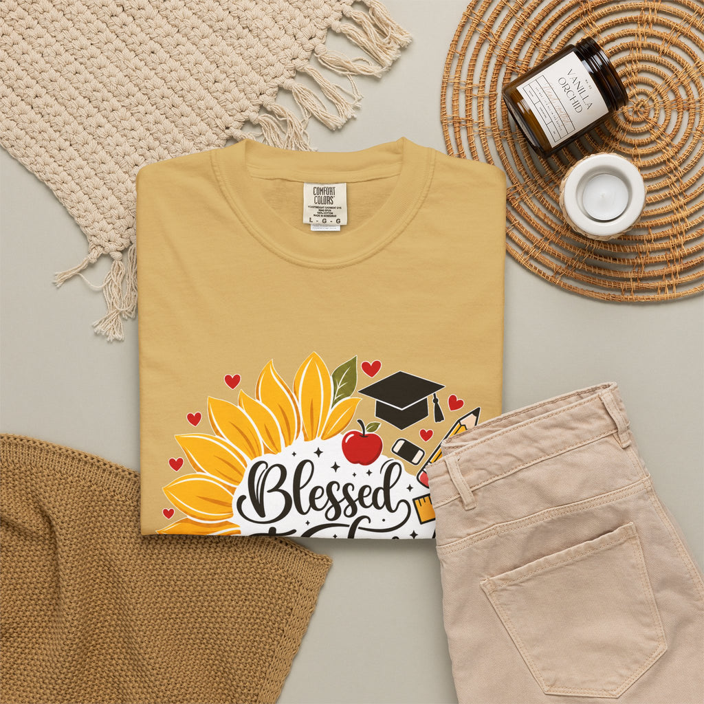 Blessed Teacher Heavyweight Tee 🌻📚✏️