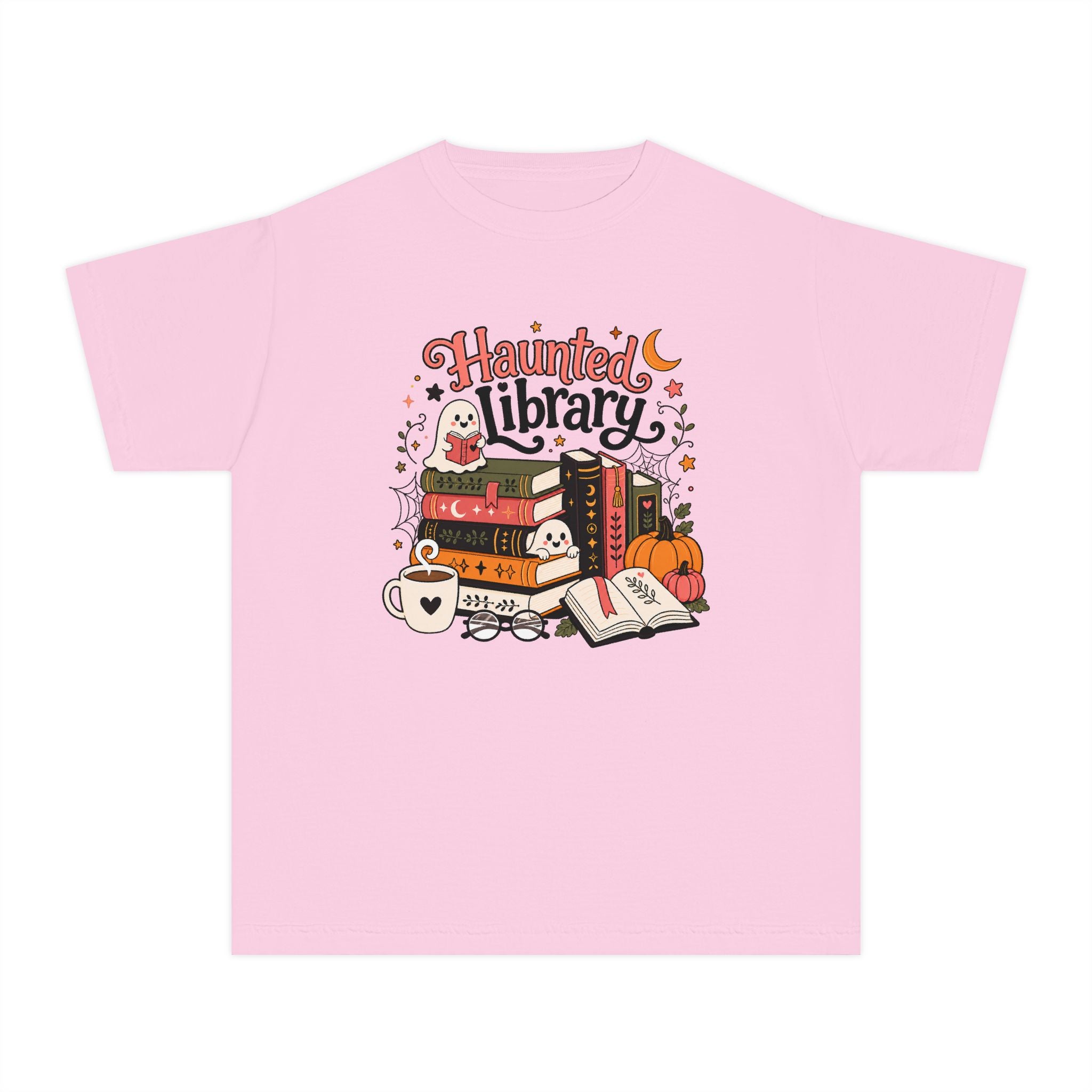 Haunted Library Youth Retro Tee 🎃📚