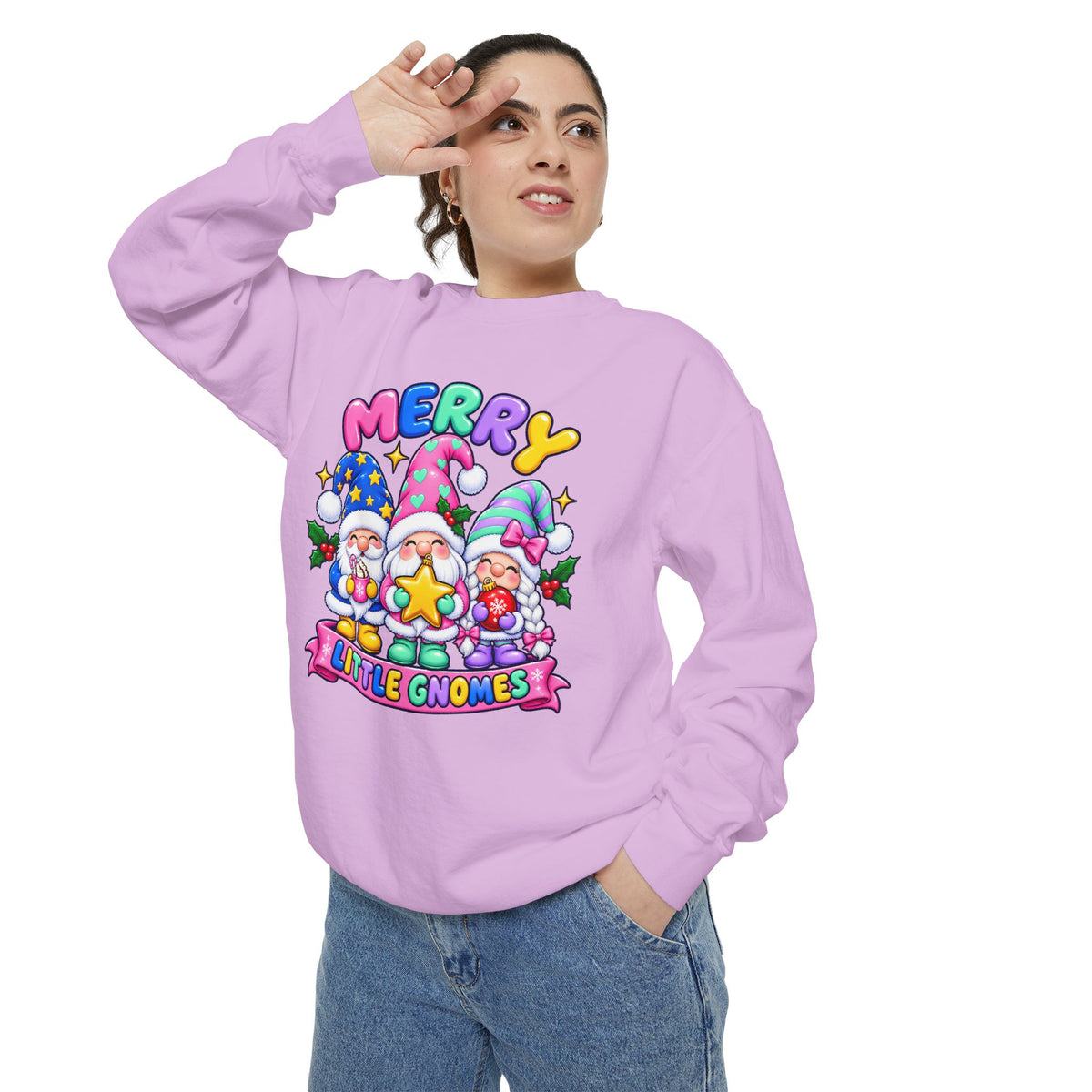 Merry Little Gnomes Sweatshirt Cute Christmas Holiday Crewneck