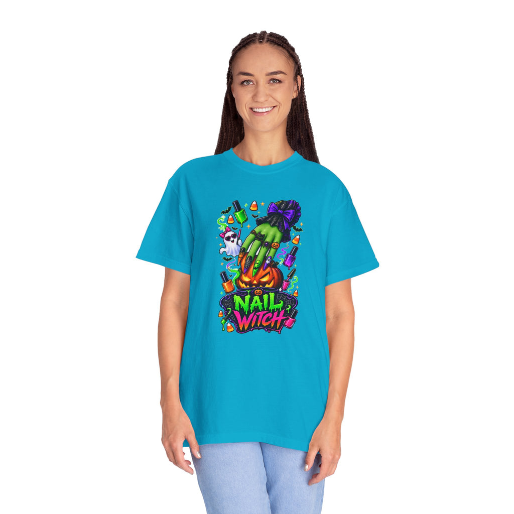 Nail Witch Halloween Tee – Adult Unisex Nail Tech & Beauty Salon Shirt