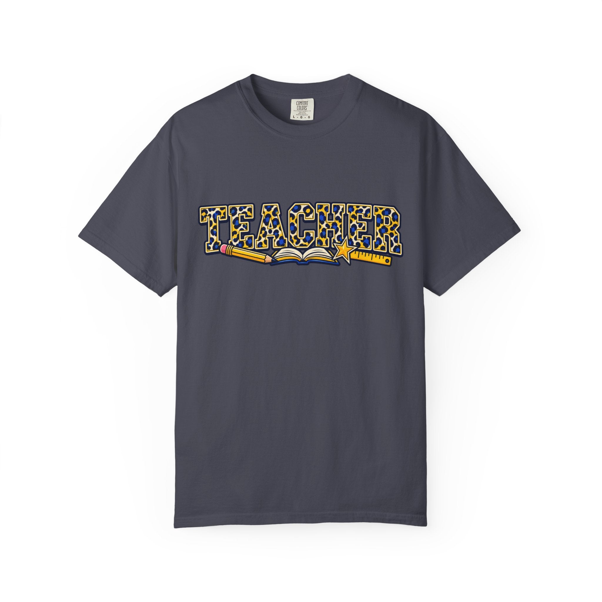Leopard Print Teacher Comfort Colors® Heavyweight Tee 🍎✏️