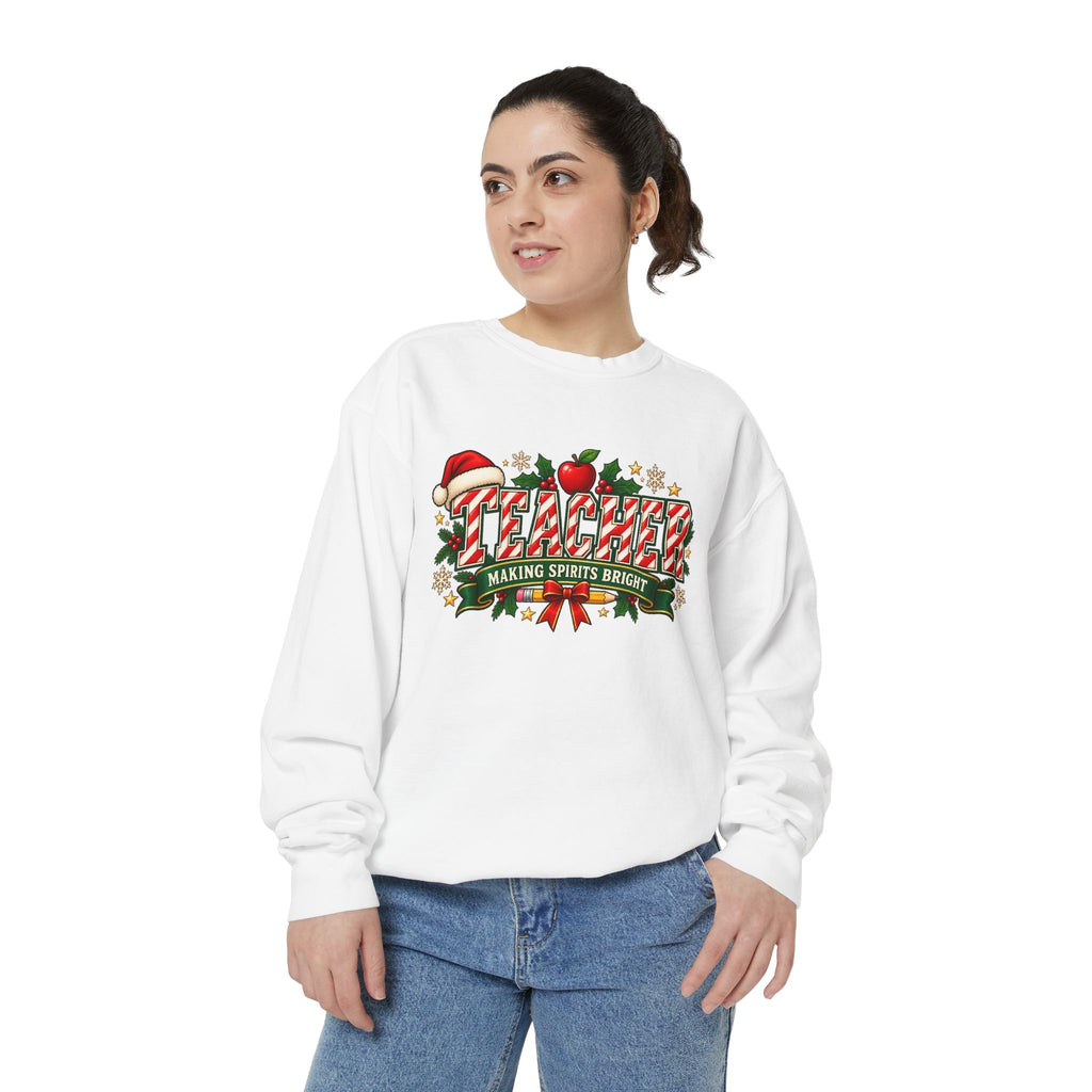Teacher Making Spirits Bright Christmas Sweatshirt