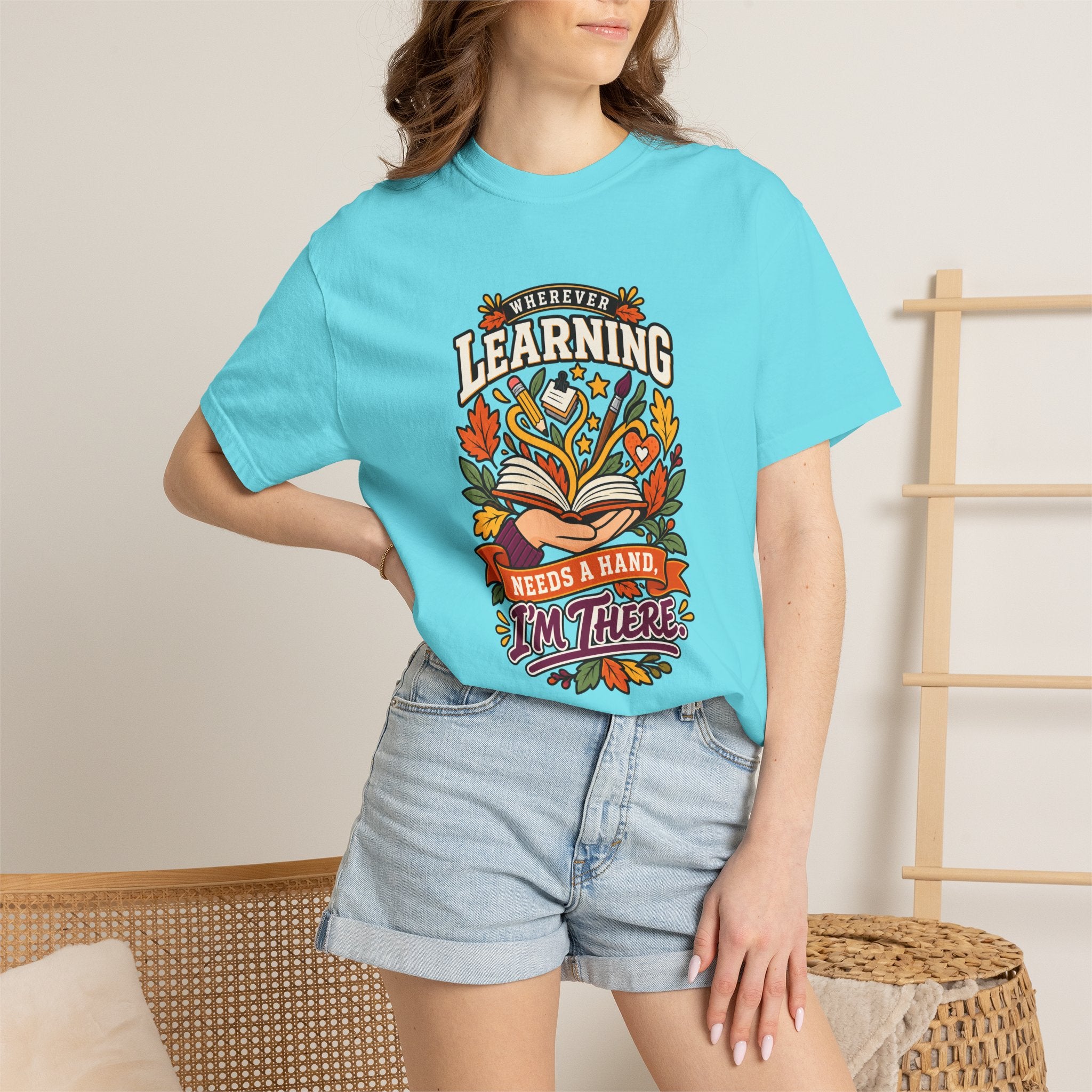 Wherever Learning Needs a Hand Teacher Heavyweight Tee 🍎📚