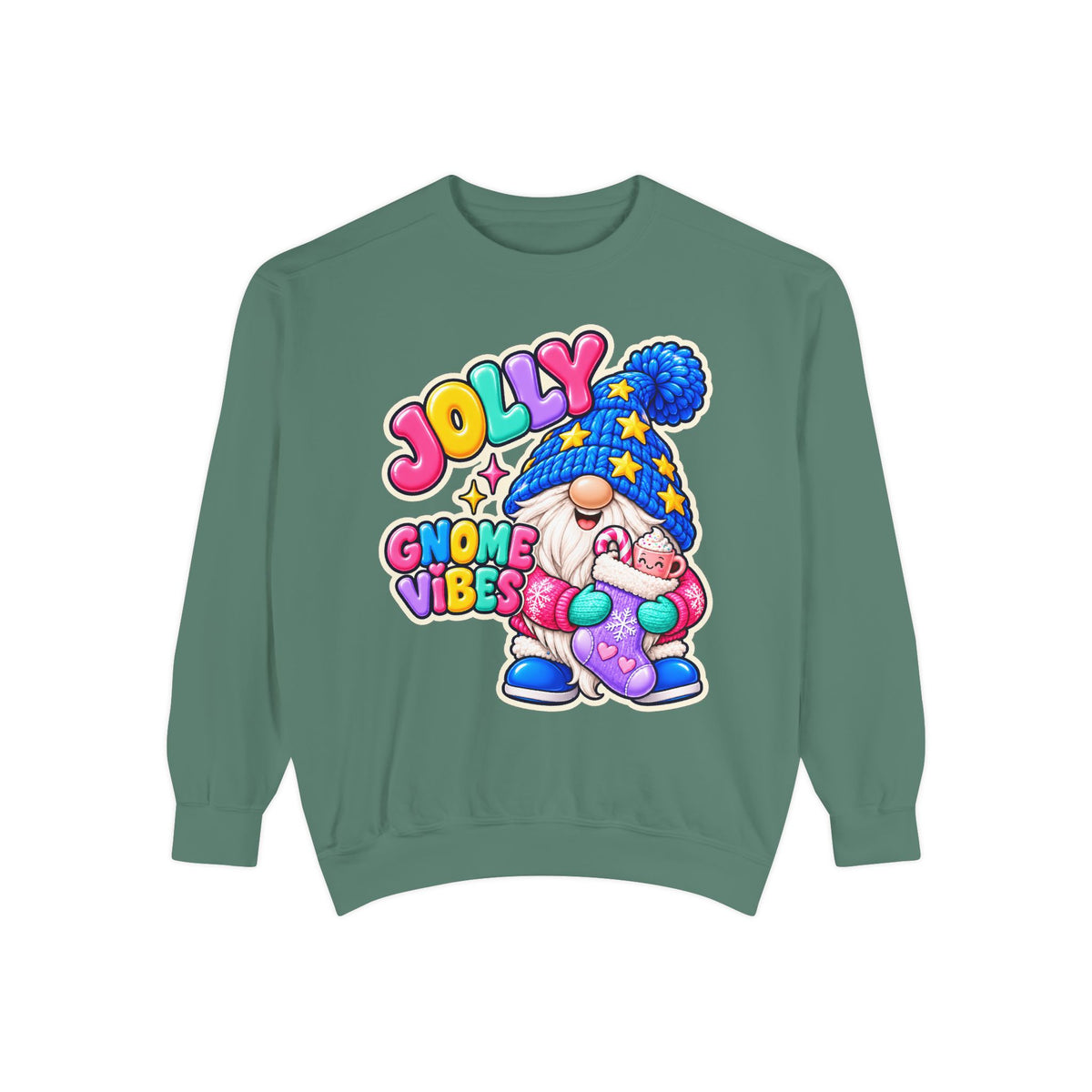 Jolly Gnome Vibes Christmas Sweatshirt