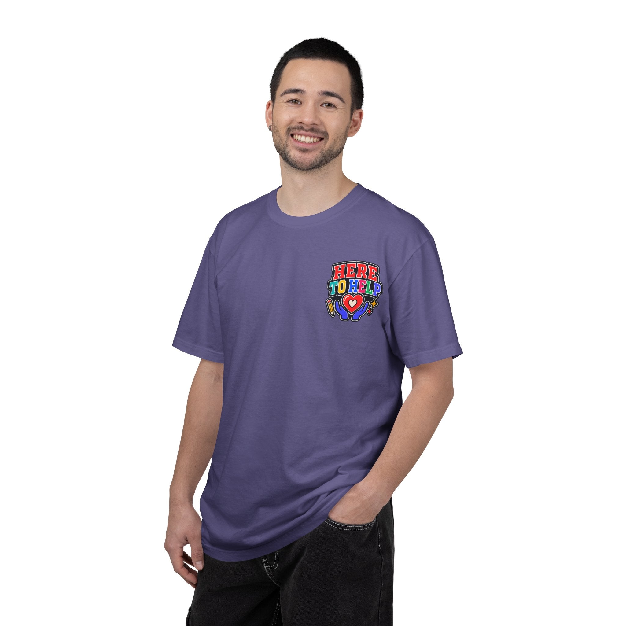 Here to Help School Support Staff Comfort Colors® Tee 🍎✏️