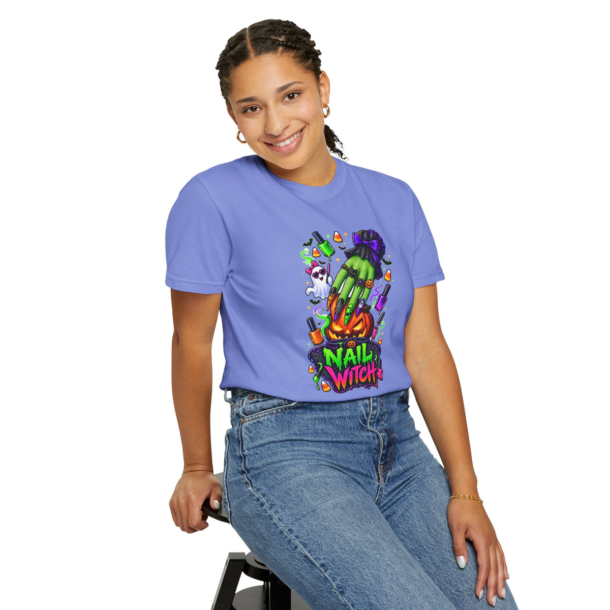 Nail Witch Halloween Tee – Adult Unisex Nail Tech & Beauty Salon Shirt