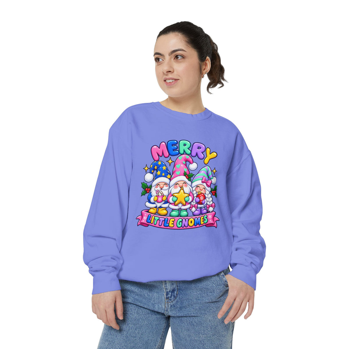 Merry Little Gnomes Sweatshirt Cute Christmas Holiday Crewneck
