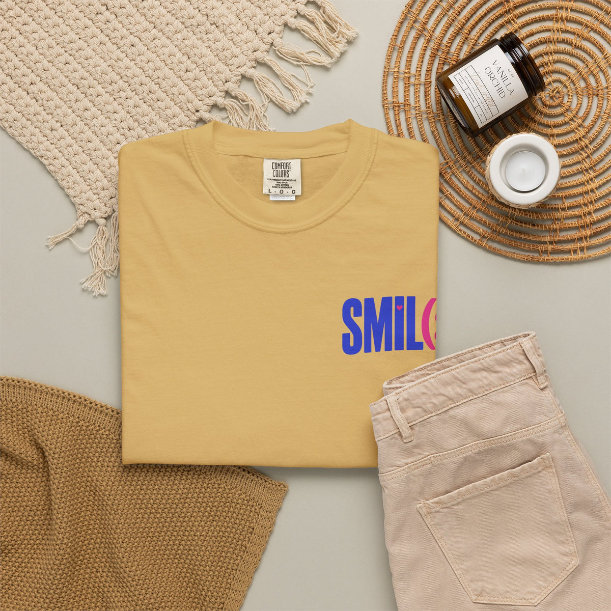 SMIL(: It’s Free Garment-Dyed Graphic Tee