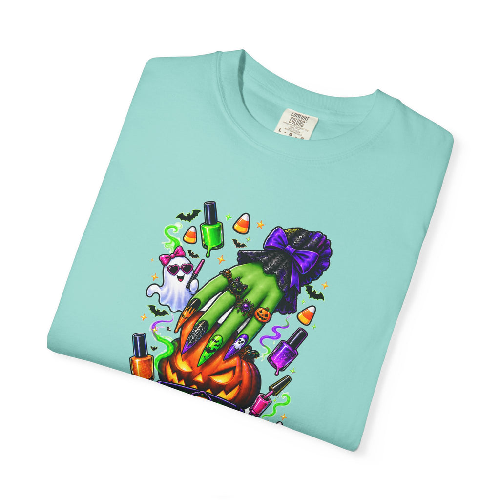 Nail Witch Halloween Tee – Adult Unisex Nail Tech & Beauty Salon Shirt