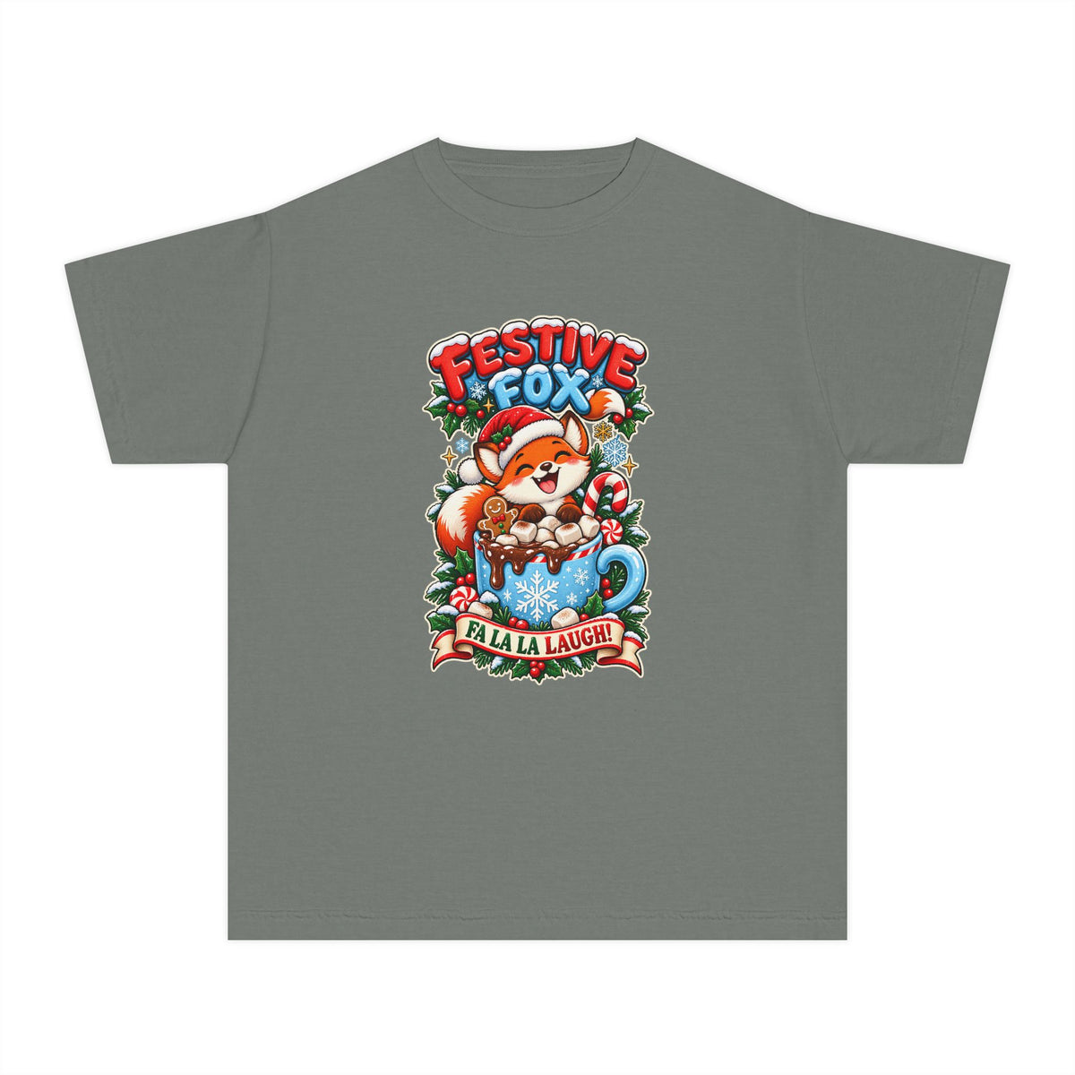 Festive Fox “Fala La Laugh!” Youth Christmas Tee