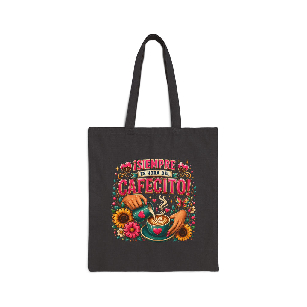 Siempre Es Hora Del Cafecito - Colorful Floral Coffee Tote