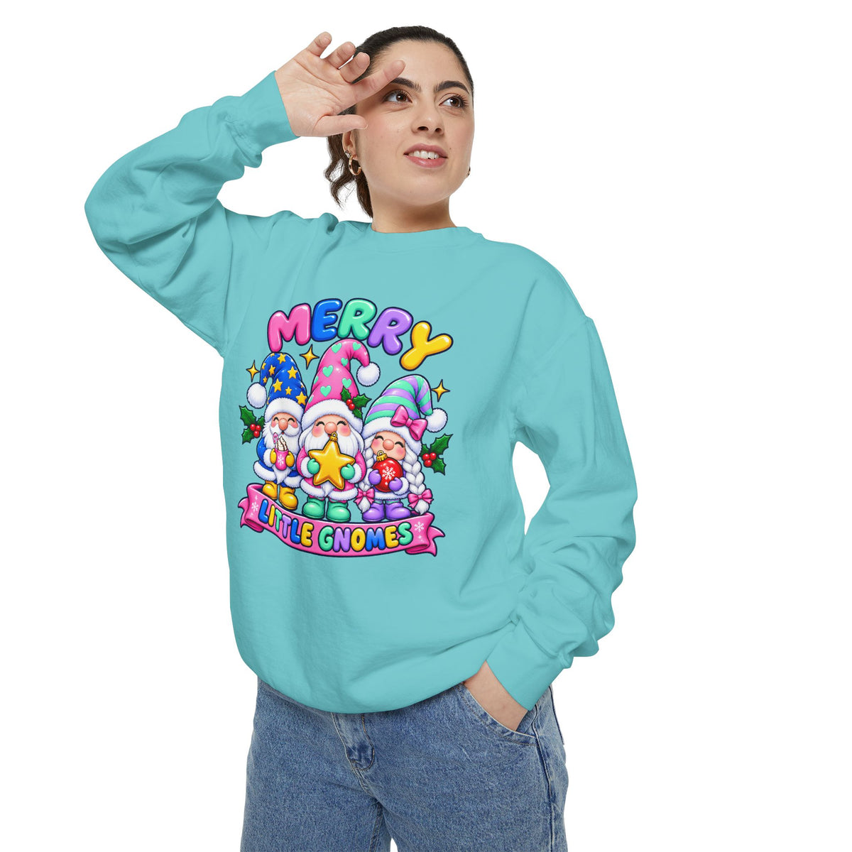 Merry Little Gnomes Sweatshirt Cute Christmas Holiday Crewneck