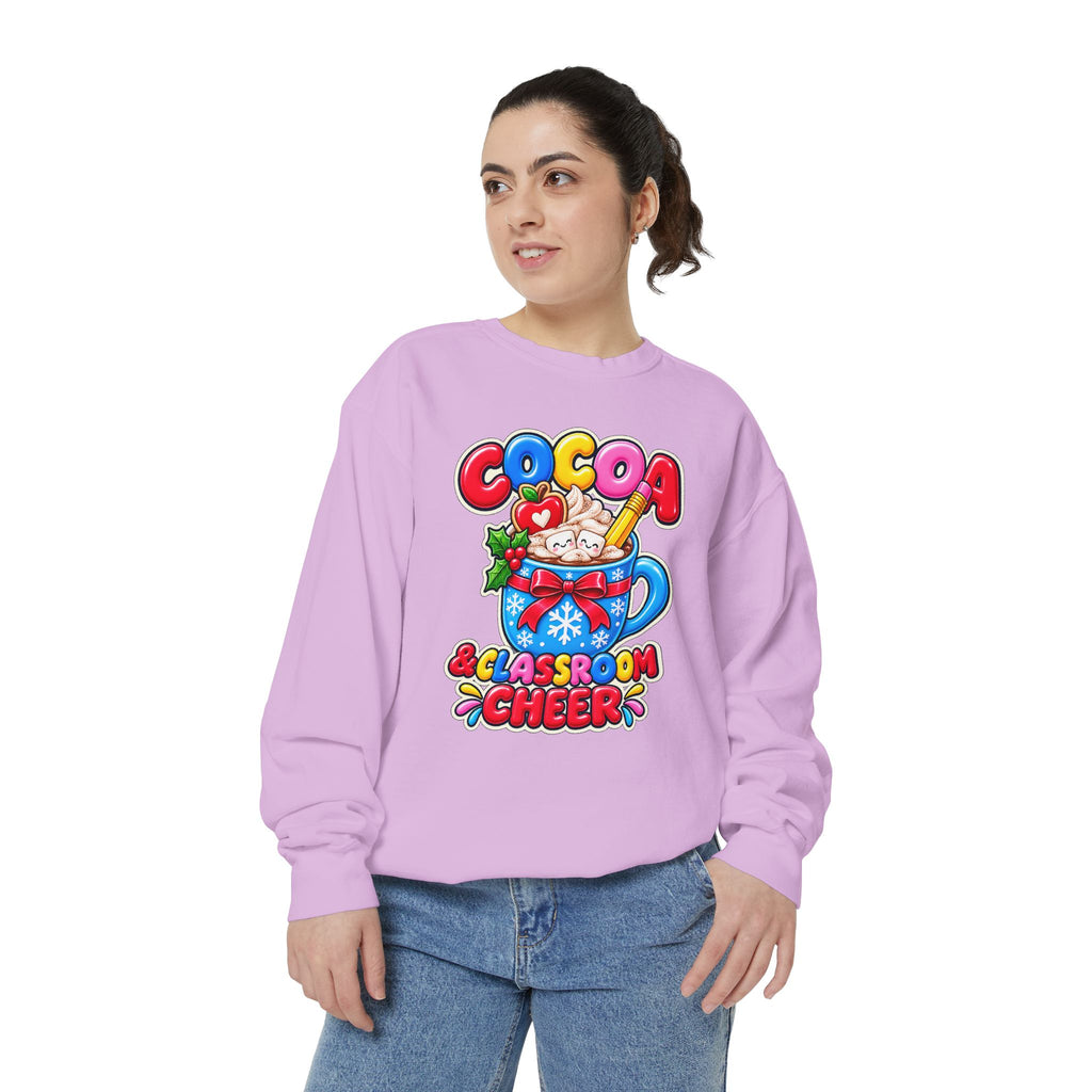 Cocoa and Classroom Cheer Christmas Sweatshirt ☕🍎❄️