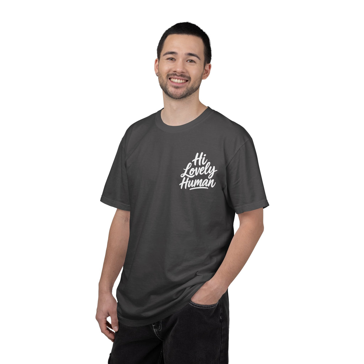 Hi Lovely Human — Inspirational Garment-Dyed Adult T-Shirt