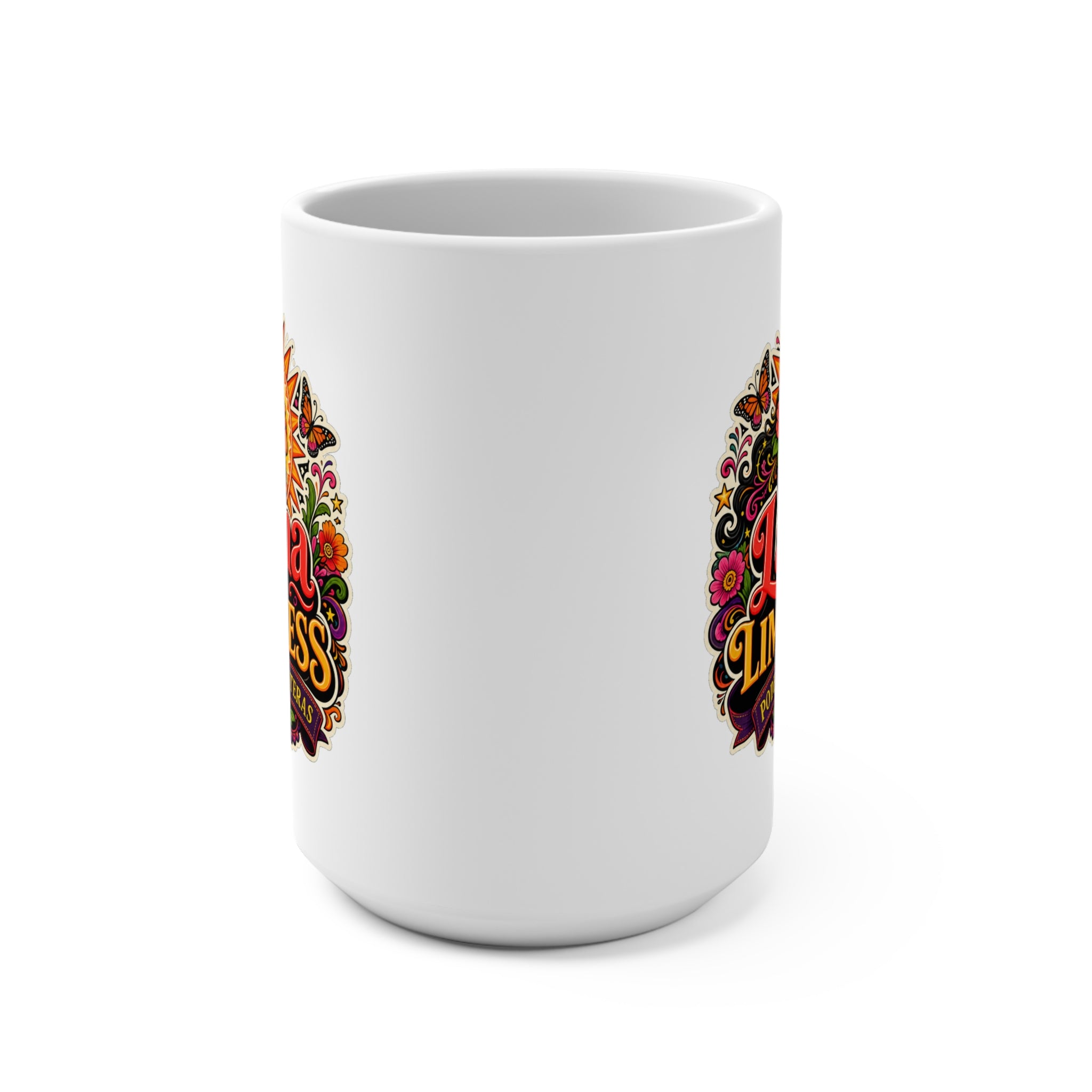 Latina and Limitless Mug - Poder Sin Fronteras Coffee Cup - Empowering Latina Gift for Strong Women, Dreamers and Entrepreneurs