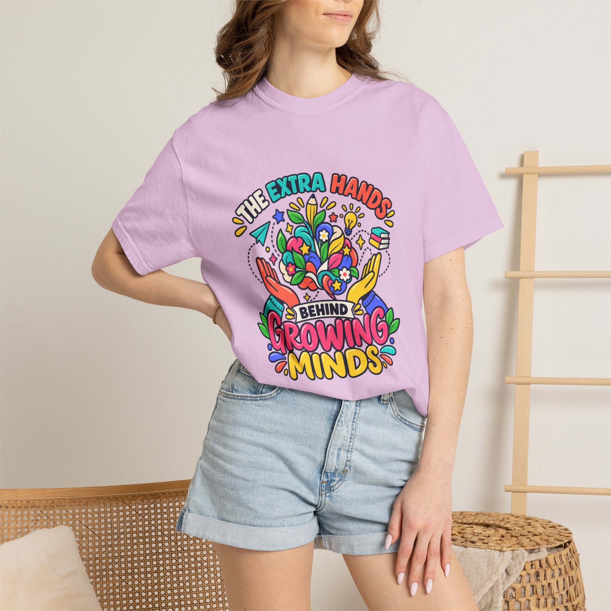 Extra Hands Behind Growing Minds Comfort Colors® Teacher Tee 🌱✏️