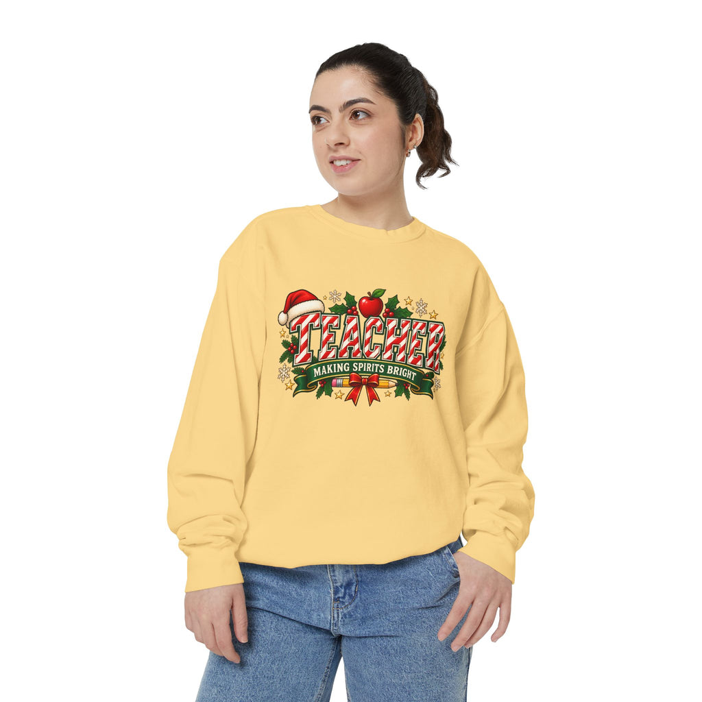Teacher Making Spirits Bright Christmas Sweatshirt