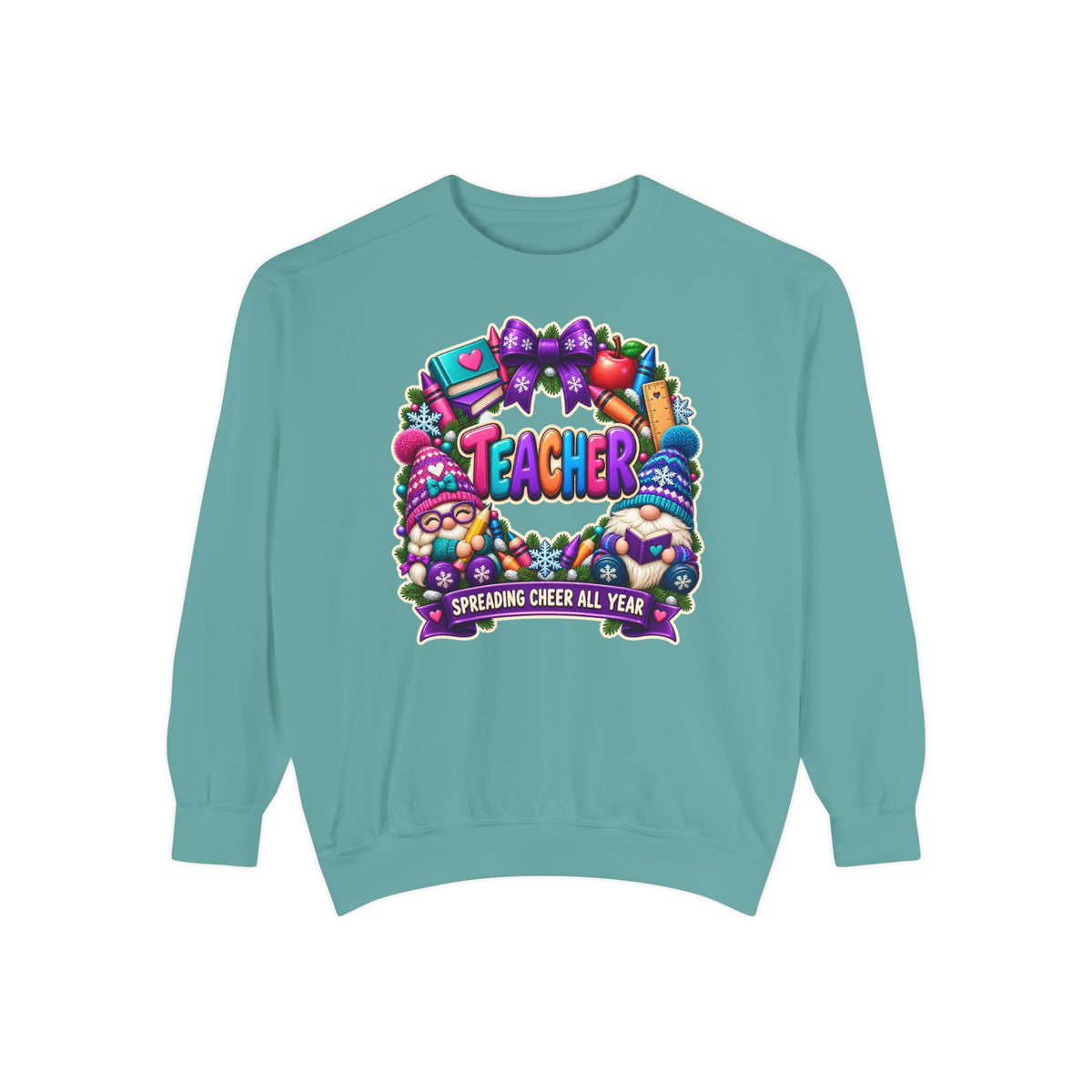 Teacher Spreading Gnomes Cheer All Year Christmas Sweatshirt
