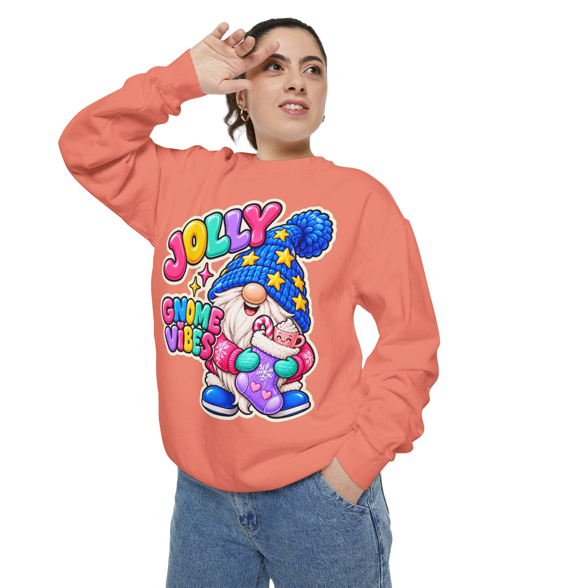 Jolly Gnome Vibes Christmas Sweatshirt