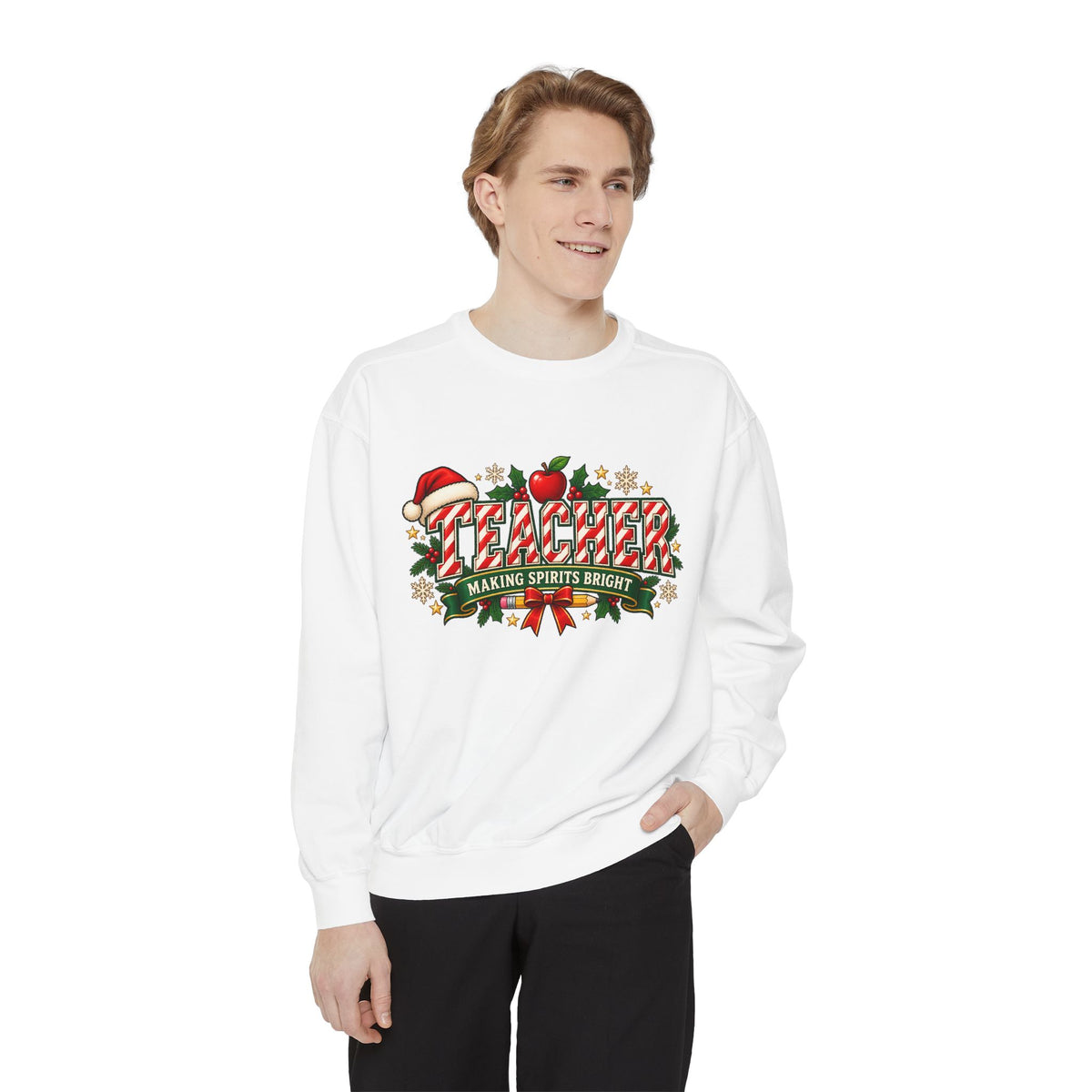 Teacher Making Spirits Bright Christmas Sweatshirt