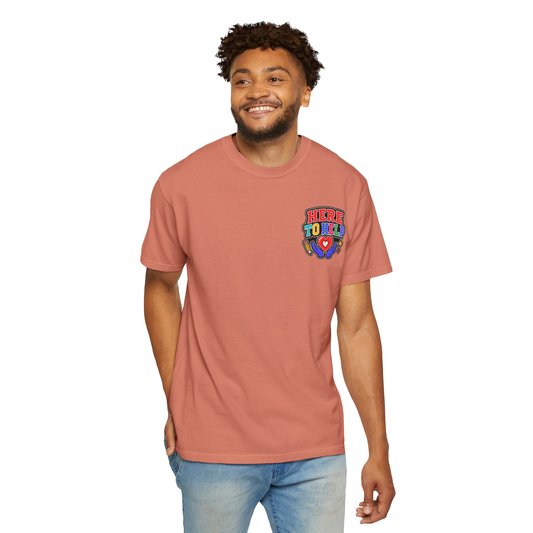 Here to Help School Support Staff Comfort Colors® Tee 🍎✏️